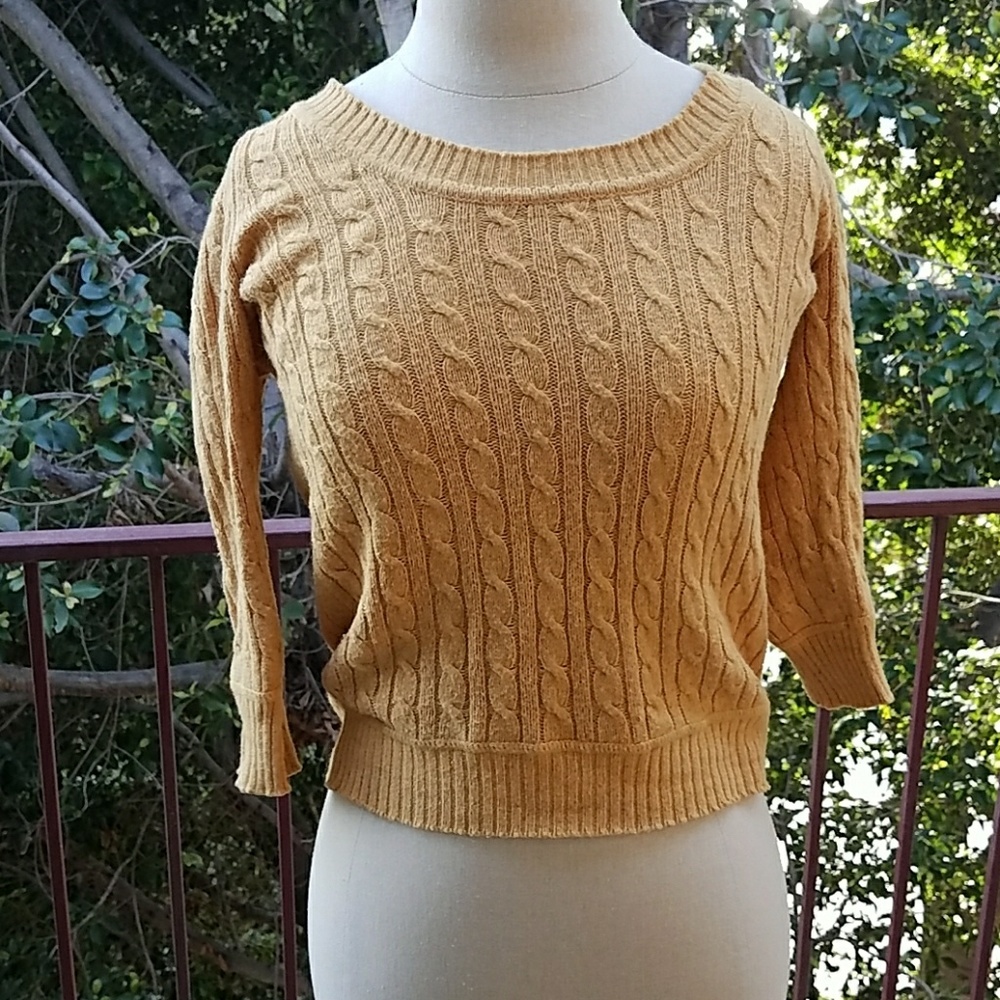 💛Mustard crew neck mid-sleeve sweater💛
